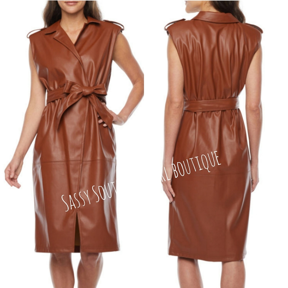 🆕⭐ Cognac vegan leather dress